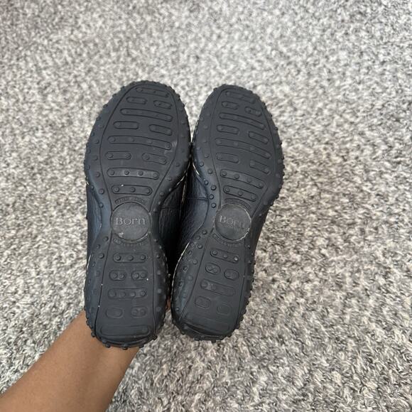 Born Black Leather Loafers Driving Slip On Shoes Women's Size US 6.5 Comfort - Picture 4 of 9